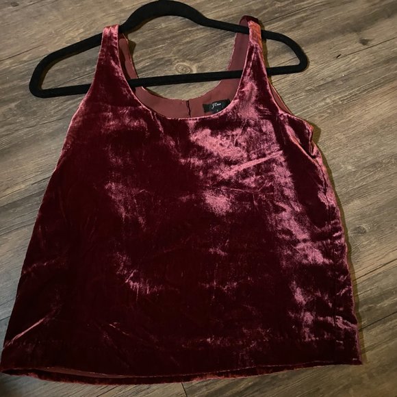 J. Crew Velvet Burgundy Tank Top - Picture 3 of 5